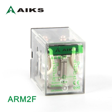 AIKS爱克斯小型中间继电器ARM2F-L带灯DC24V 3/4F-L 14脚8插220V - 图2