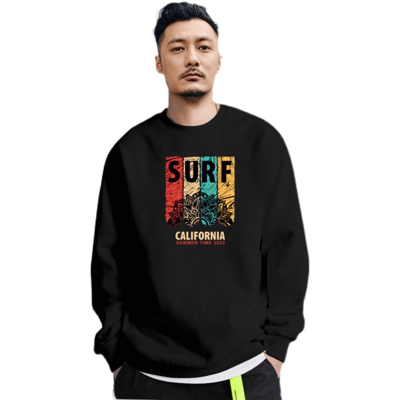 2026春秋季余文乐联名同款圆领卫衣男士长袖套头加绒冬季国潮T恤 - 图3