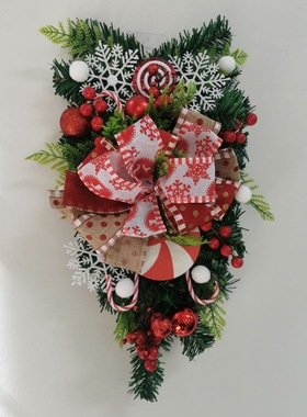 圣诞节花环欧美节日家庭橱窗跨境亚马逊热卖装饰品格林奇花圈门挂
