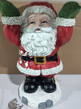 树脂摆件圣诞节 装饰创意工艺品圣诞老人雪人摆件盘子圣诞装饰