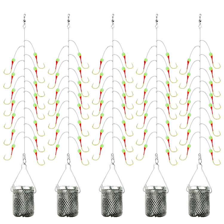 白条串钩线组七星钩钓组白光金钩7钩带笼子钓笼钩白条钩专杀鱼钩 - 图3