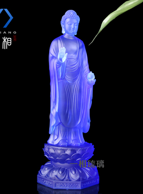 一相琉璃莲花底座药师如来像
