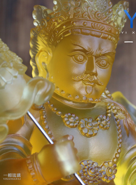 一相琉璃藏传琉璃财宝天王像