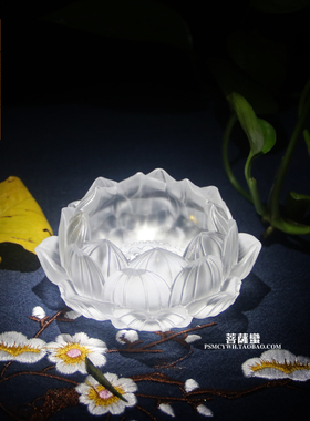 琉璃烛台七彩酥油灯座佛具莲花