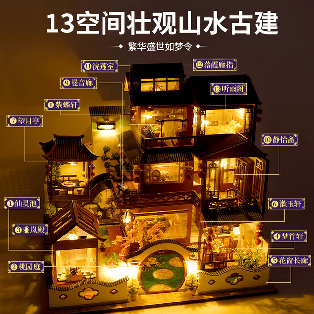 Villa handmade architectural splicing gift model
