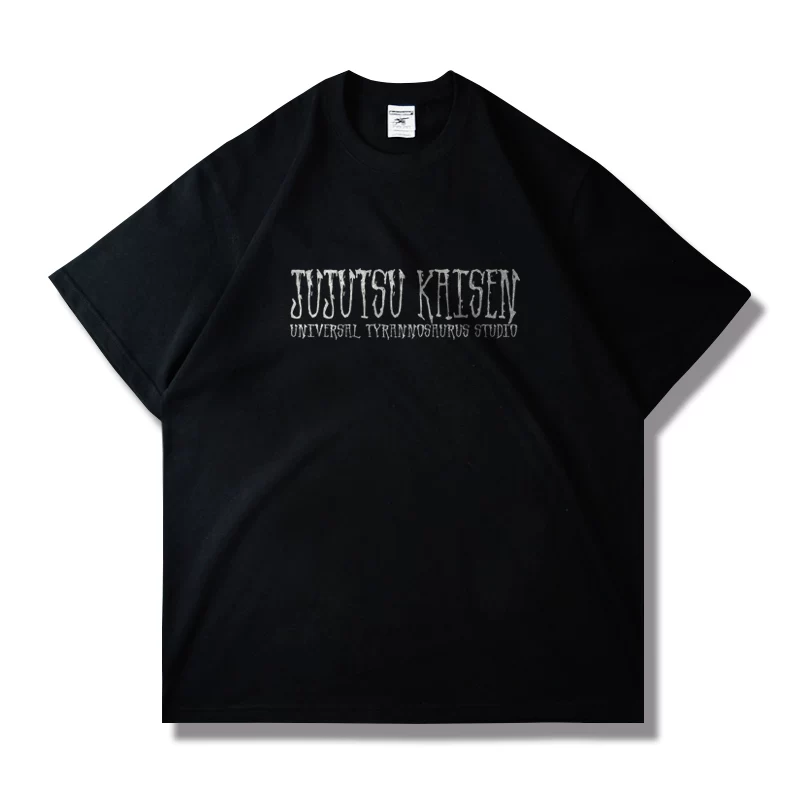 Аниме ко-брендированная футболка с коротким рукавом Jujutsu Kaisen Mantra Back to the cousin, принт на плотной хлопке, свободная футболка