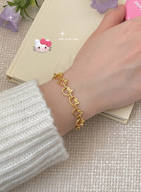 小猫咪卡通可爱手链女简约百搭气质少女感饰品甜美小众百搭手饰