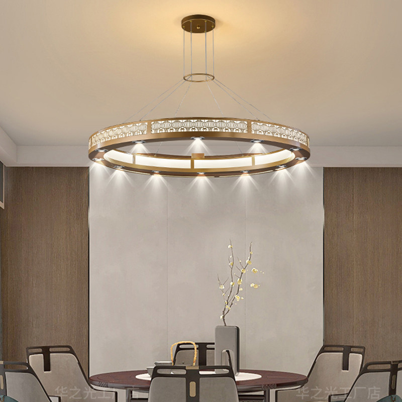 新中式餐厅包间吊灯圆形创意酒楼饭店餐饮包厢吊灯菜馆包房客厅灯,淘宝优惠券,粉丝福利购,淘宝优惠卷