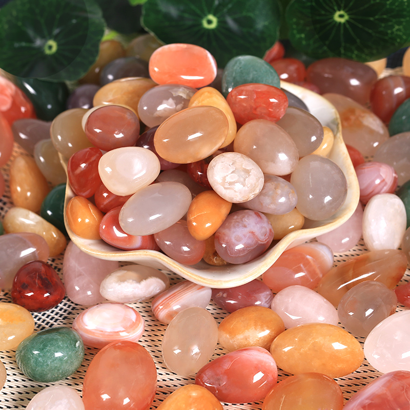 南京雨花石鱼缸造景石小石头水族五彩石水培花盆天然鹅卵石水草缸 - 图0