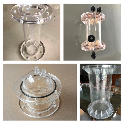 透明大口径亚克力圆管法兰开孔有机玻璃实验器材水箱螺纹定制加工 - 图2
