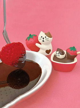 日式风小猫咪巧克力表白手办摆件