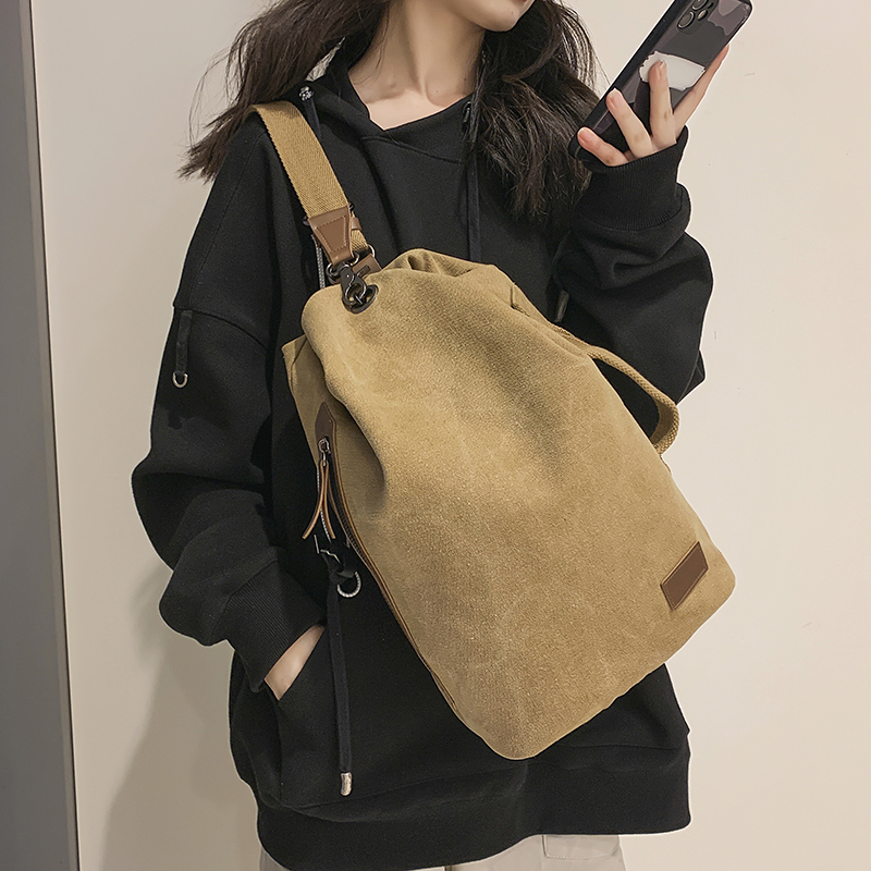 帆布包女休闲复古大容量多功能斜挎包时尚小背包胸包男学生单肩包,淘宝优惠券,粉丝福利购,淘宝优惠卷