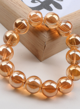 香槟色玻璃珠子手串手链