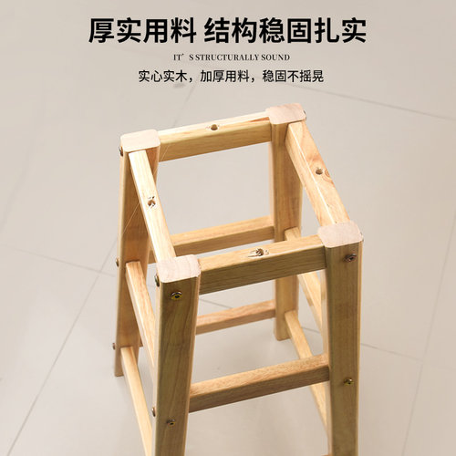 实木凳子吧台凳奶茶店高脚凳家用简约高椅子酒吧凳梯凳北欧吧椅 - 图2