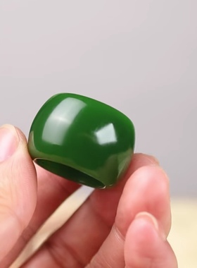 新疆和田玉扳指天然羊脂玉白玉扳戒男女款弧边玉戒指把件玉石