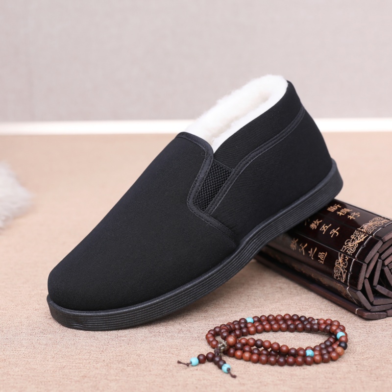 2025新款老北京布鞋男鞋冬季加绒加厚保暖防滑羊毛中老年加厚棉鞋 - 图2