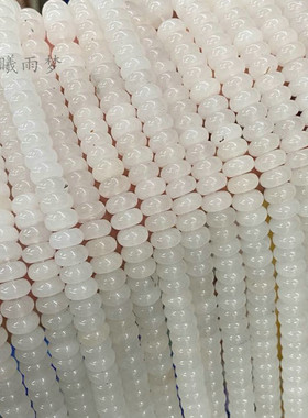 diy天然新疆白玉手工配饰算盘珠