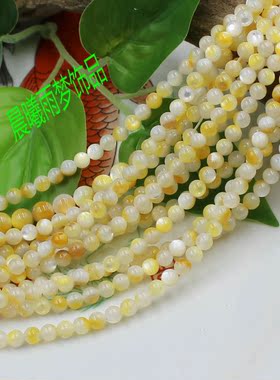 diy天然浅黄色猫眼散珠