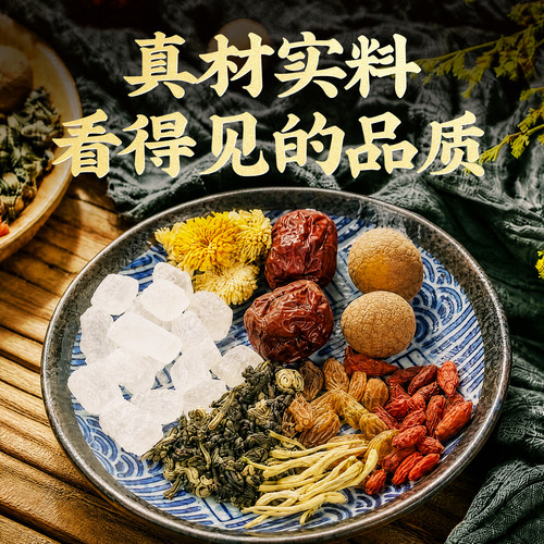 陇萃堂八宝茶经典三炮台茶老兰州盖碗三泡台花草茶菊花茶甘肃特产 - 图0