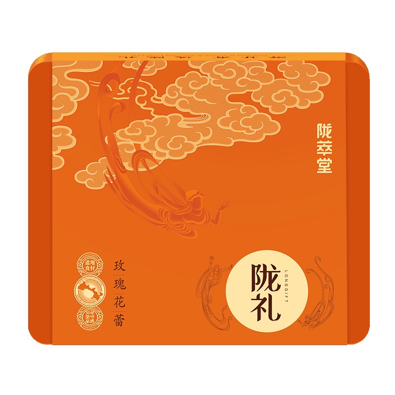 陇萃堂玫瑰花茶 甘肃特产90g苦水玫瑰铁盒送礼花草茶叶礼盒 - 图3