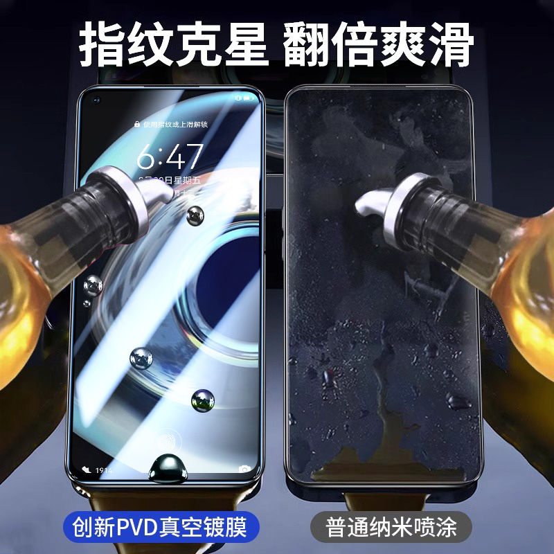 适用真我Q3钢化膜q3pro手机膜q3s的新款全屏覆盖q3i狂欢版高清防指纹适用realme/realmeQ3por防摔pr0保护贴膜 - 图1