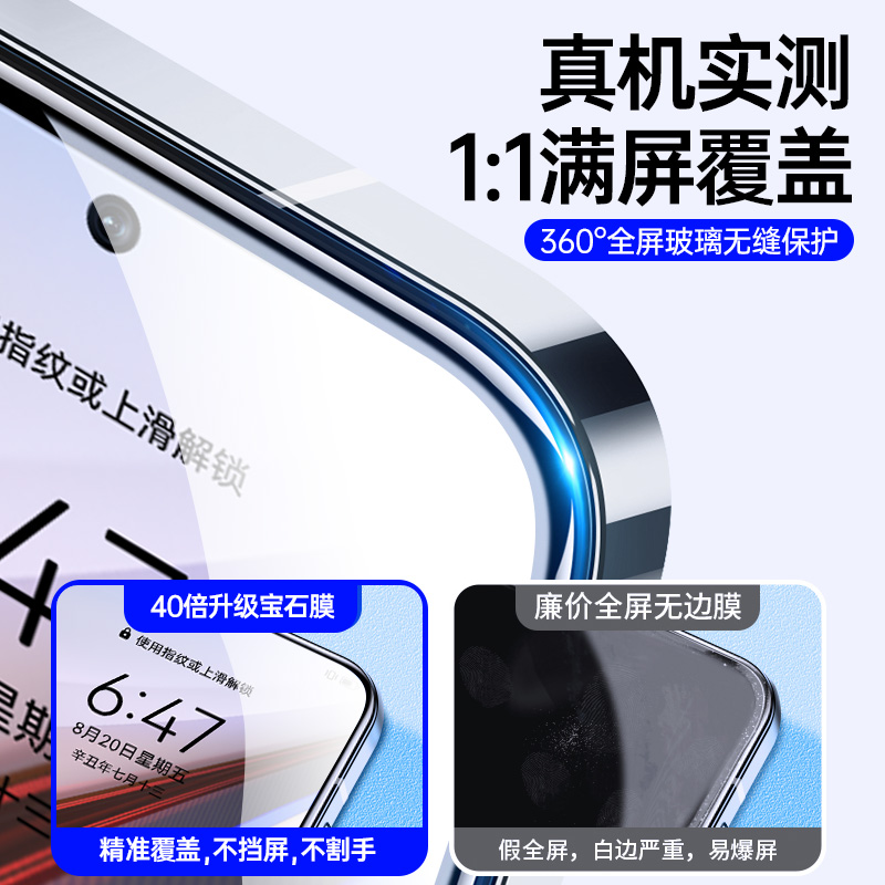 适用iqoo12钢化膜的新款全屏覆盖适用vivoiqoo12手机膜高清防指纹护眼抗蓝光防摔防爆全包无白边十二保护贴膜 - 图0