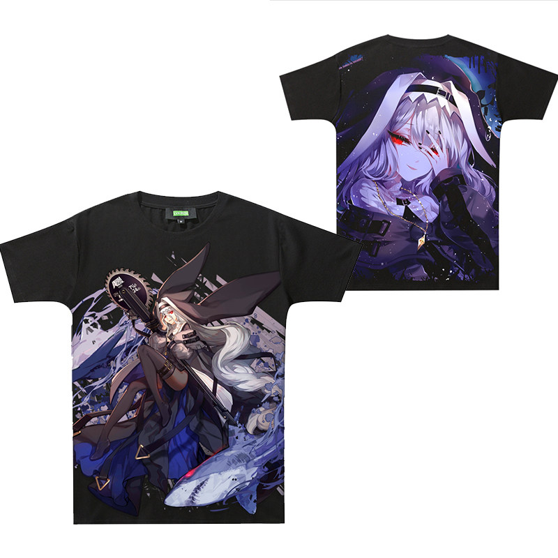 明日方舟arknights 原创明日方舟周边t恤能天使二次元衣服斯卡蒂全彩短袖速干透气 图片价格品牌报价 原仓数据