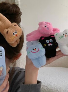 秋冬毛绒趣味小猫发夹心甜美bb夹发卡可爱侧边刘海夹发饰