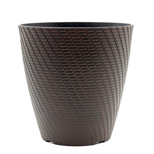 加厚仿藤编花盆树脂塑料花盆大黑盆园艺种花盆栽绿植蔬果花盆包邮 - 图3