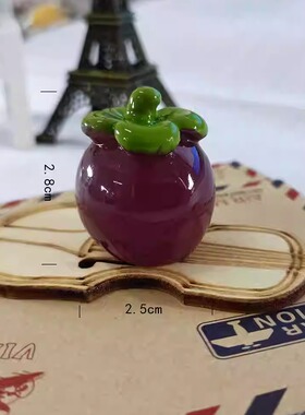 仿真水果萌粒荔枝草莓小摆件树脂