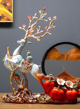 新中式创意流沙摆件酒柜玄关装饰