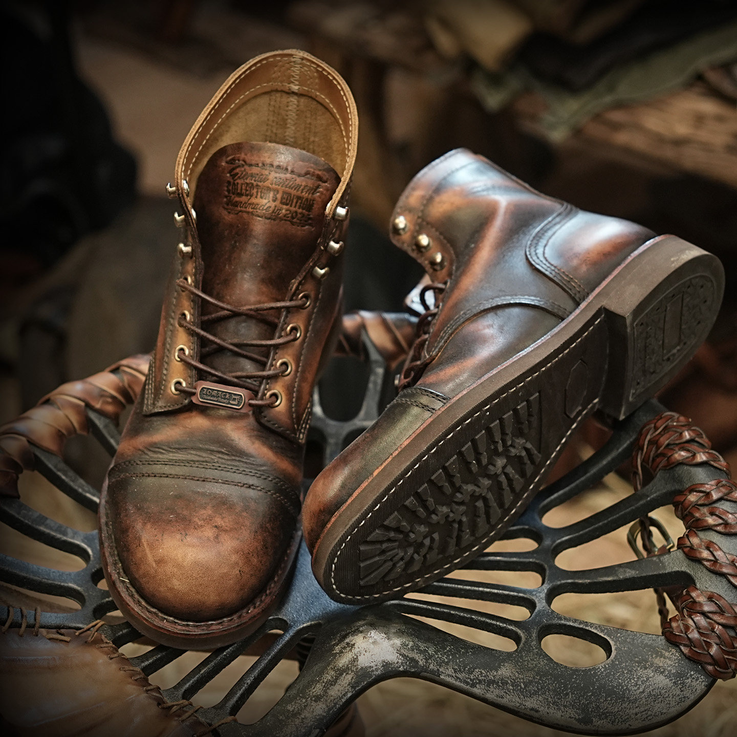 老钱风美式复古工装靴机车马丁靴牛皮手工擦色伞兵日系工程师8111,淘宝优惠券,粉丝福利购,淘宝优惠卷