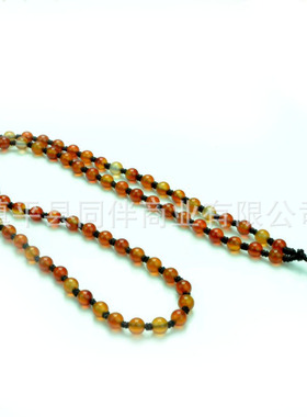 玉髓圆珠项链手编玉吊坠挂绳两用