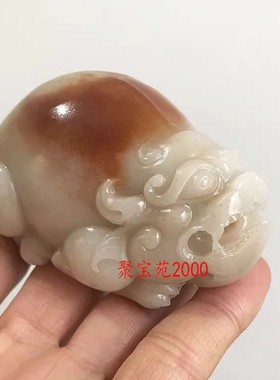 糖料把玩件玉石摆件皮丘招财男女仿新疆和田玉糖玉瑞兽貔貅手把件
