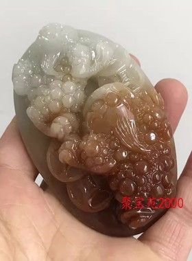 随身挂件男女文玩把玩件招财蟾蜍工艺品仿和田玉糖白玉金蟾手把件