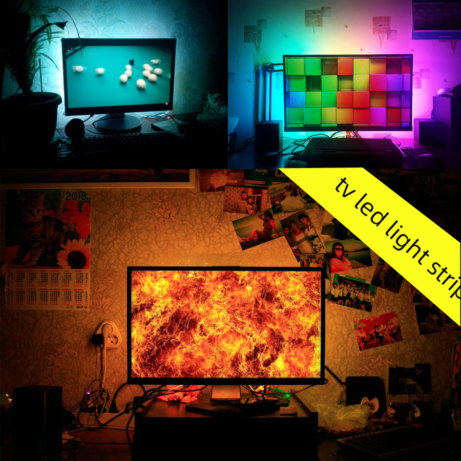 5vusb colorful running water horse racing tv LED light strip