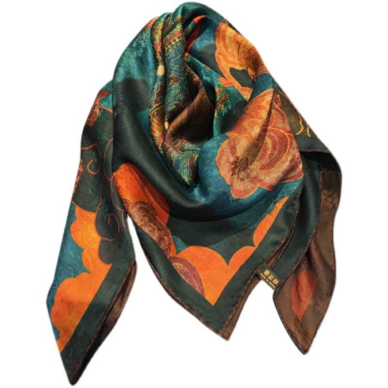 【故宫的夜】老料香云纱大方巾优雅气质古典美中国风丝巾披肩围巾,淘宝优惠券,粉丝福利购,淘宝优惠卷