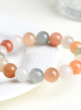 水晶糖果色兔毛手链52