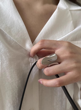 超宽面存在感强纯银戒指