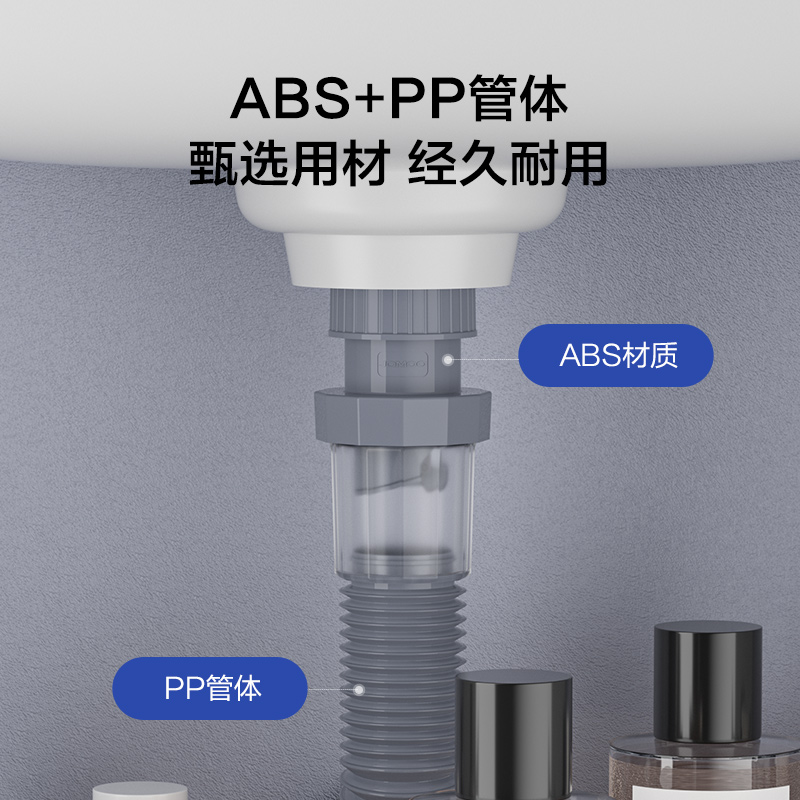 九牧卫浴墙排洗脸盆防臭下水管软管台盆面盆手池排水管下水器配件-图0