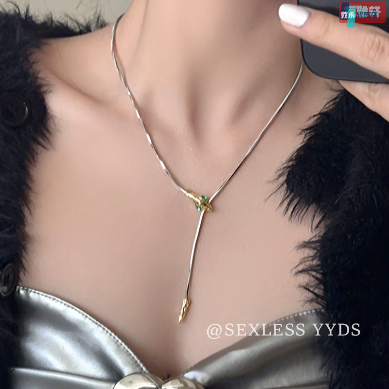 太勾人了！抽拉式灵蛇项链女生小众设计高级感锁骨链男款个性独特 - 图0