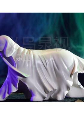 跨境新款Ghost Dog Statue夜光鬼狗雕像万圣节装饰摆件树脂工艺品