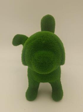 户外庭院草地绿色植绒泡沫撒尿小狗25cm摆件花园园艺装饰摆件