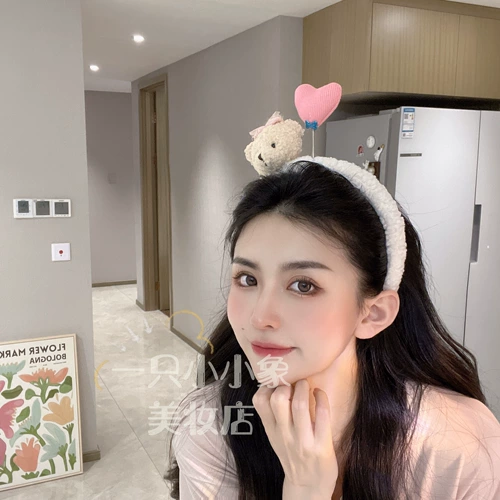 Милый трехмерный ободок, повязка на голову для умывания, аксессуар для волос, с медвежатами, популярно в интернете