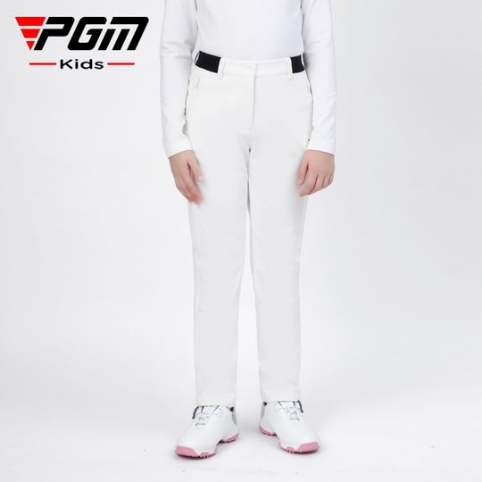 PGM高尔夫服装儿童秋冬季女童薄绒运动服长裤加绒童装青少年裤子