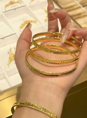 金包银龙鳞手镯古法传承实心爆闪