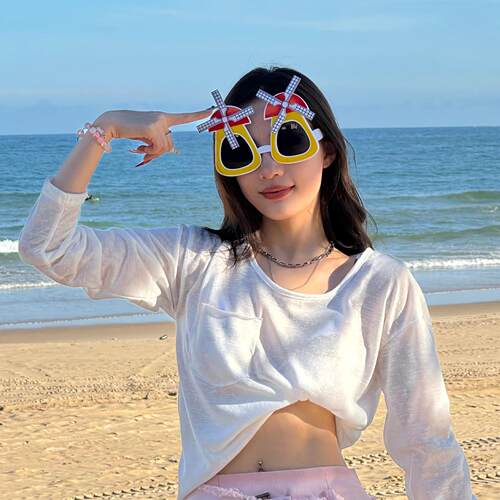 网红搞怪造型墨镜太阳镜拍照道具夏威夷沙滩派对成人彩虹卡通眼镜 - 图2