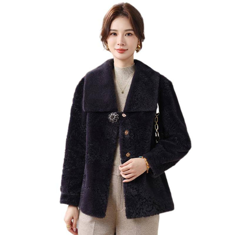 2025新款妈妈冬装水貂绒外套时尚高贵中老年女装冬季皮毛一体上衣,淘宝优惠券,粉丝福利购,淘宝优惠卷