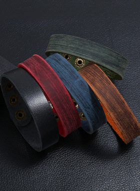 新款简约百搭牛皮手链