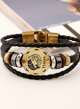 跨境爆款牛皮简约情侣手镯